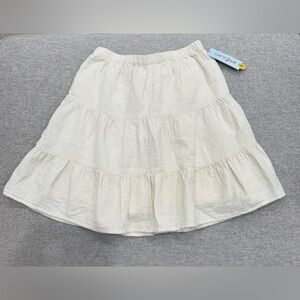 Cat & Jack Cream Tiered Skater Skirt with Elastic Waist